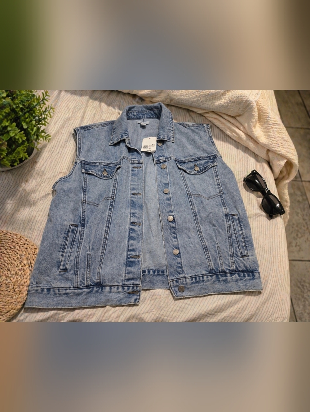 Forever 21 Light Blue Denim Vest